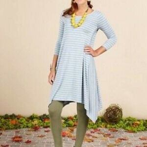 Matilda Jane Her Majesty T-Shirt Tunic Dress Asymmetrical Stripes size Small